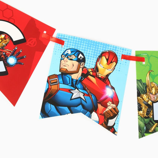 Гирлянда на ленте «С Днем Рождения», Мстители, 176 см