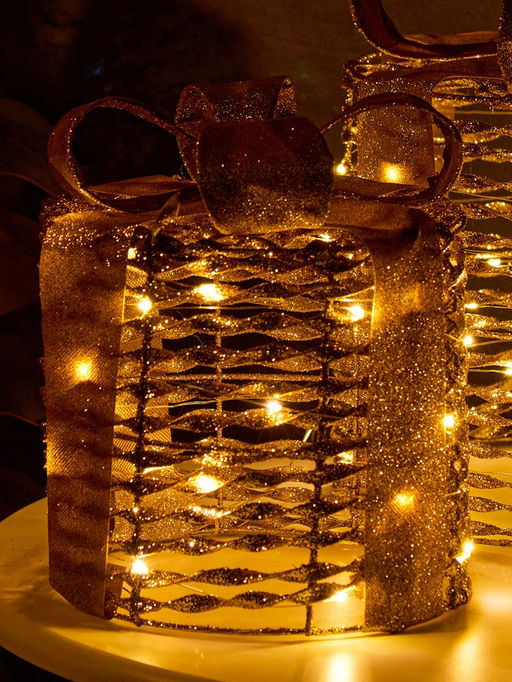 Фигура световая «Подарки цилиндр», 25×20×15 см, 90 LED, батарейки ААх8 (не в компл.), свечение тёплое белое