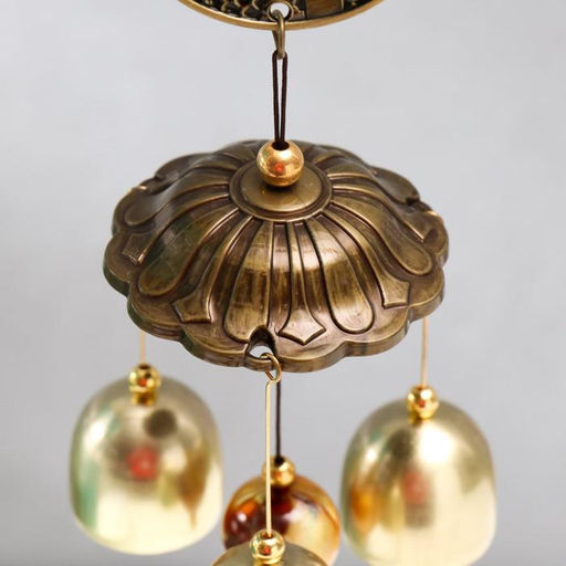 Музыка ветра «Монета со слонами», 3 колокольчика, 1 фигурка, 38 см, МИКС