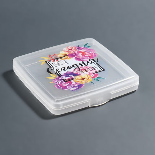 Органайзер для гигиенических принадлежностей «Счастье», с крышкой, 9.5×9.5×1.5 см, прозрачный