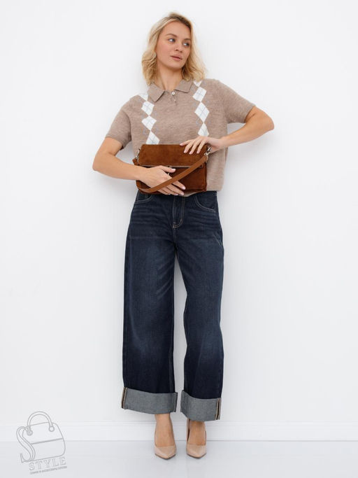 Сумка женская кожаная 8360F brown Polina&Eiterou  в Новосибирске