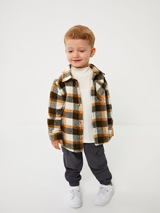 Uzun Kollu Ekose Desenli Erkek Bebek G?mlek Ceket - Waikiki фото 3