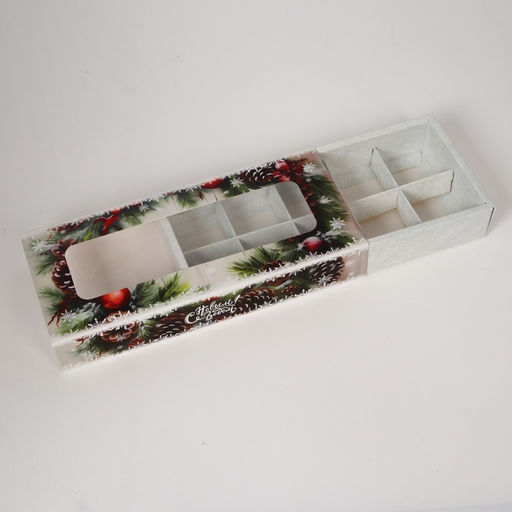 Коробка под 10 конфет «С Новым годом!», 9.8×22×3.5 см