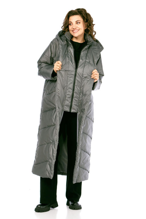 Пальто Diamant 2128 серый фото 3