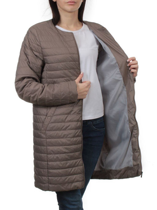 K-528 GRAY BEIGE Куртка демисезонная стеганая женская (70 гр. холлофайбер) - Fashion фото 7