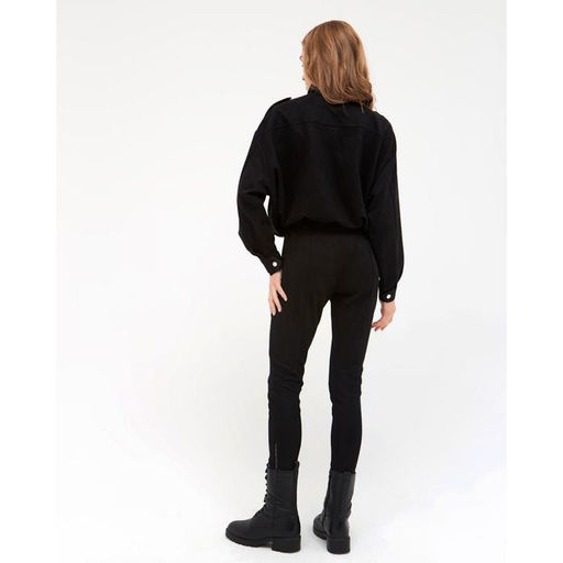 Брюки женские с декоративной молнией MINAKU: Casual Collection, чёрные, размер 46