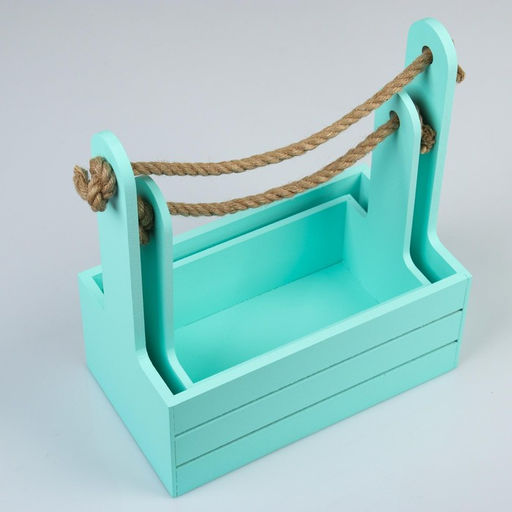 Набор кашпо деревянных 2 в 1 (251530; 211223 см) Dear, ручка канат, мята - Дарим красиво фото 4