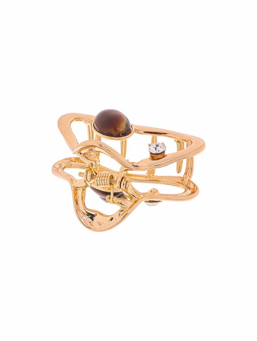 Цена за 6 шт. Крабик для волос «Эдисон», изгиб, 4.5 см, золото