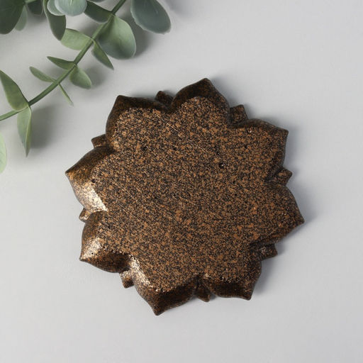 Подставка для благовоний полистоун Цветок с Ом: мантра, золото, 10.5?10.5?1 см - Simaland фото 3