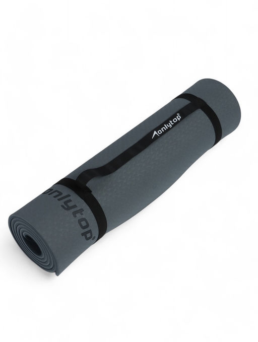 Коврик для фитнеса и йоги ONLYTOP, 183×61×0.8 см, графитовый