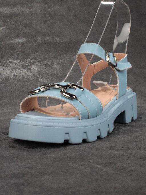 08-PEY182-5 LIGHT BLUE Босоножки женские (натуральная кожа)