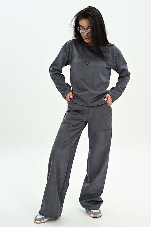 Свитшот из мягкой эко замши