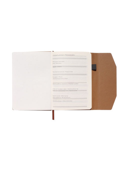 Ежедневник недатированный формат А5, с клапаном, 112 листов, линия, пвх, Бежевый - Simaland фото 4