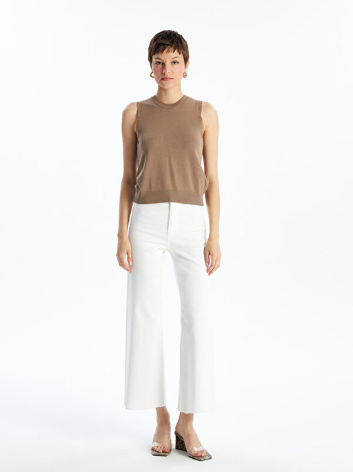 Kad?n Bisiklet Yaka D?z Triko Atlet