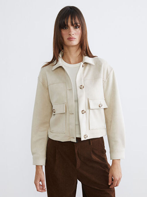 G?mlek Yaka S?et G?r?n?ml? Kad?n Ceket