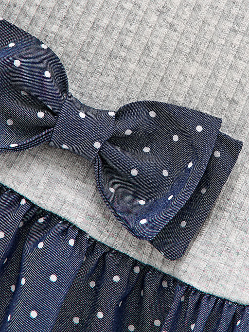 Платье комбинированное 22-7183 серый/джинс - Mini maxi фото 5