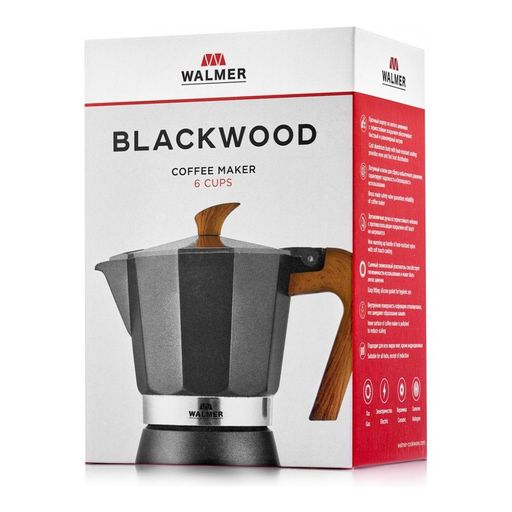 Кофеварка гейзерная Walmer Blackwood на 6 чашек, 0.3 л, цвет серый металлик  фото 8