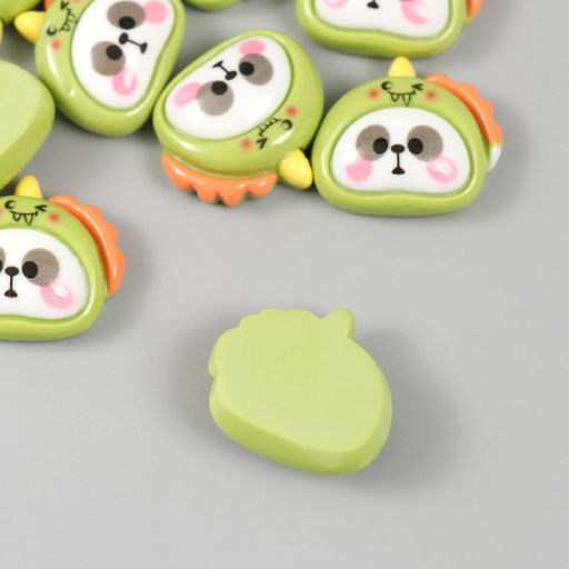 Цена за 10 шт. Декор для творчества пластик «Панда в шапке динозаврика», 2.3×2.5×1 см