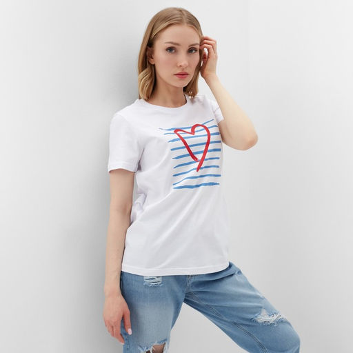 Футболка женская Let's go, белая, размер 48