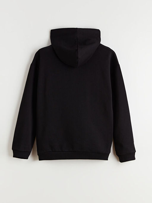 Kap??onlu Bask?l? Erkek ?ocuk Sweatshirt
