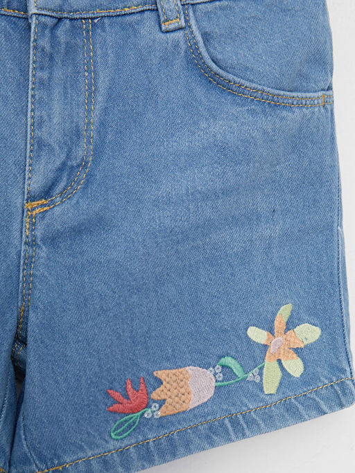 Nak?? Detayl? K?z ?ocuk Jean ?ort - Waikiki фото 3