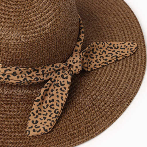 Шляпа женская MINAKU Leopard, коричневая, размер 56-58