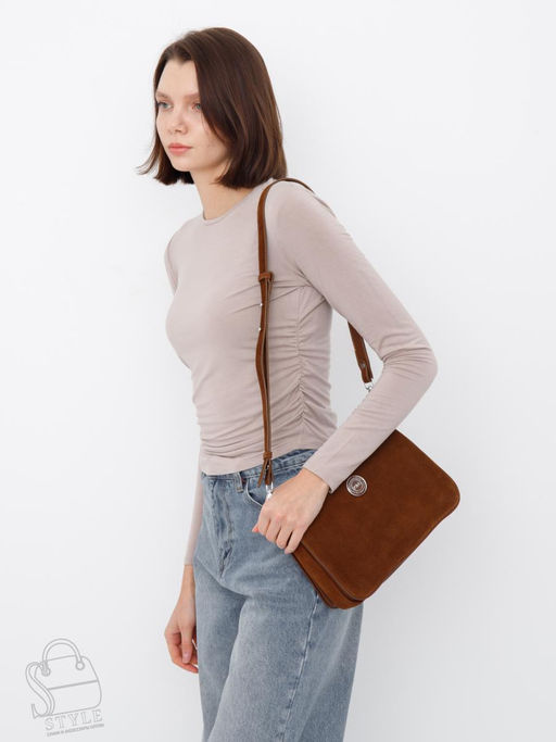 Сумка женская кожаная 1035CF brown Polina&Eiterou