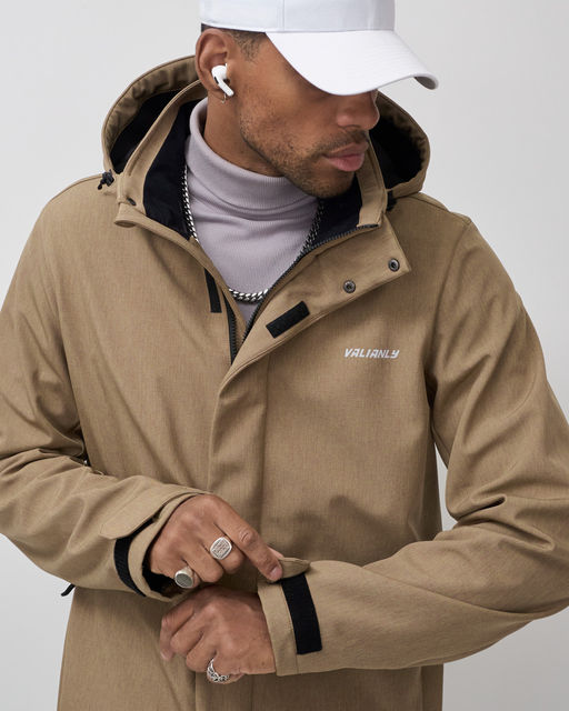 Парка спортивная мужская с капюшоном softshell бежевого цвета 9565B - Mtforce фото 18