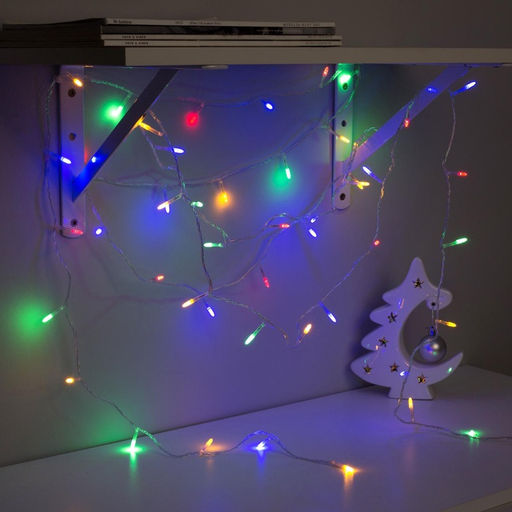 Гирлянда Нить 5 м с насадками Игла, IP20, прозрачная нить, 50 LED, свечение мульти, 8 режимов, 220 В - Luazon lighting фото 4