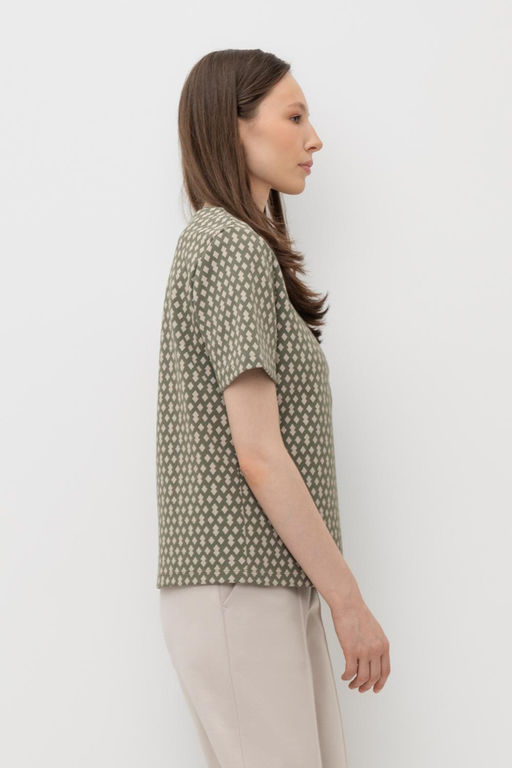 ЕВТ 3216/оливковый серый,ромбики фуфайка жен