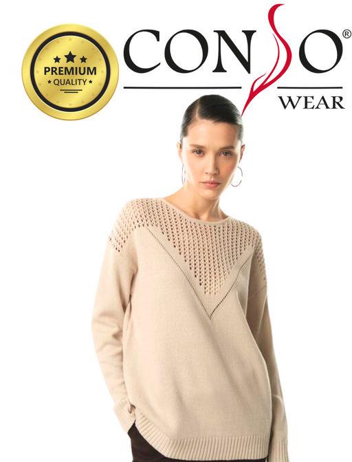 Conso/KJL 230721 - greige Джемпер женский  фото 6