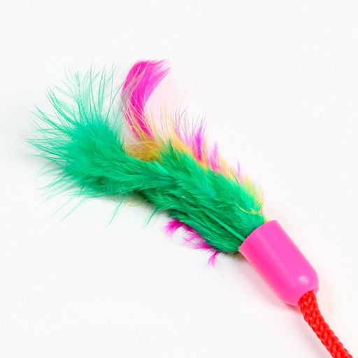 Шар-погремушка сизалевый с перьями, 4.5 см, голубой - Пижон фото 3