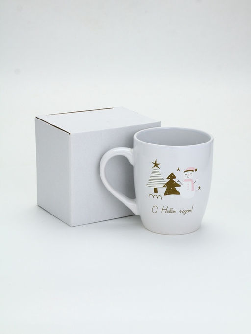 Кружка чайная новогодняя «С новым годом!», белая, 690 мл