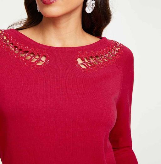 Пуловер, красный - Patrizia dini фото 6