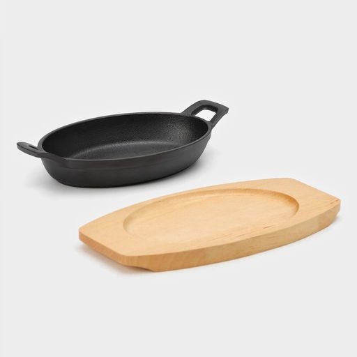 Сковорода чугунная Magma «Далат», 18×12×3 см, индукция, цвет чёрный