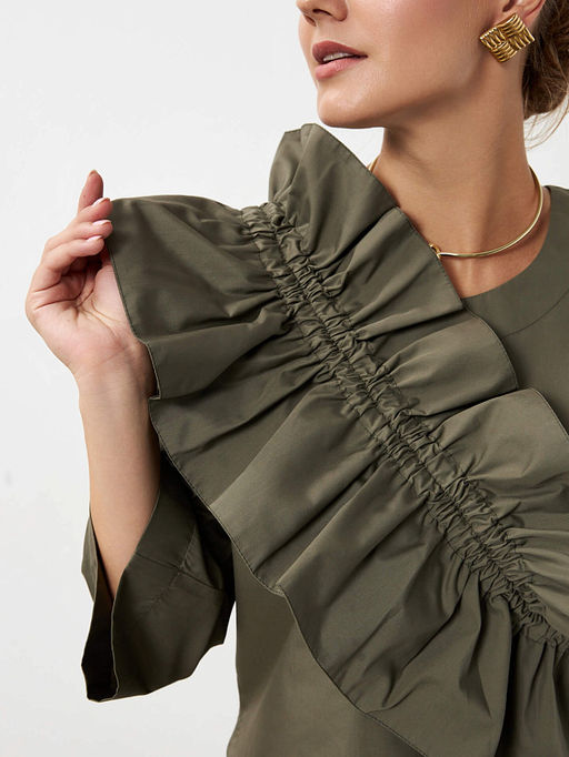 ВИДЕООБЗОР Блуза со съемным воланом - Vals фото 3