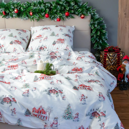 Постельное бельё Этель Funny snowman евро 200х217 см,220х240 см,70х70 см -2 шт,поплин 125 г/м2