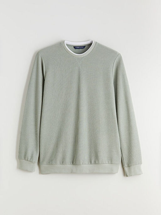 Bisiklet Yaka Uzun Kollu Erkek Sweatshirt