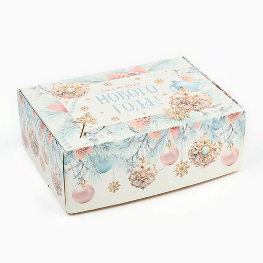 Цена за 3 шт. Коробка подарочная новогодняя складная Снежного Нового года, 14 х 10 х 5 см - Дарите счастье фото 3