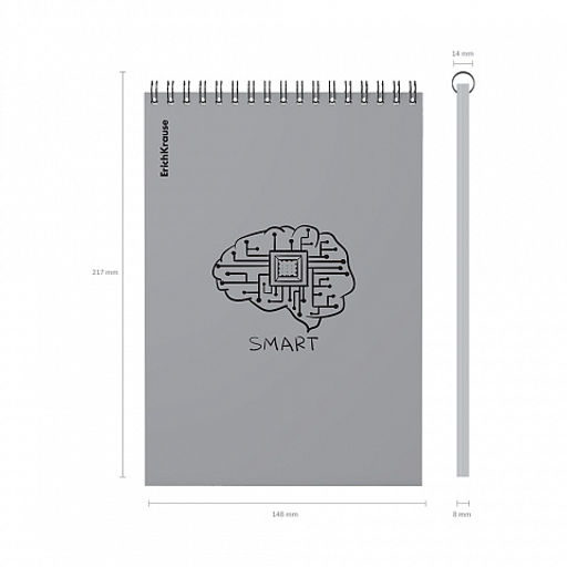 Цена за 4 шт. Блокнот с пластиковой обложкой на спирали ErichKrause Life Style, серебристый, A5, 80 листов, клетка фото 4