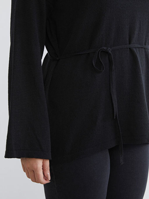 B?y?k Beden Bisiklet Yaka Kad?n Triko Kazak