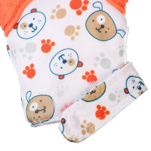 Прорезыватель-рукавичка Крошка Я «Собачки», от 3 мес., красный