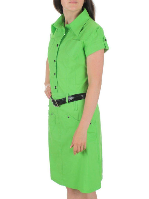 9413 LT.GREEN Платье женское (85% хлопок, 10% вискоза, 5% лайкра)