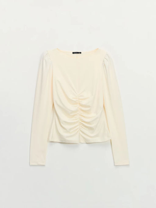 Приталенный лонгслив с драпировкой / Zarina  фото 2