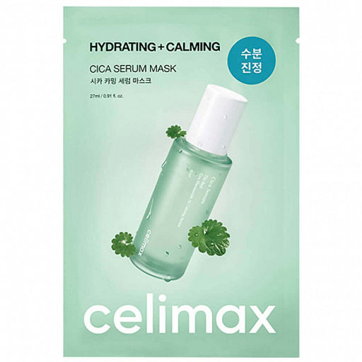 Celimax The Real Cica Hydrating Calming Serum Mask 27ml*1ea - Успокаивающая маска с экстрактом центеллы