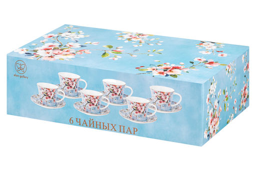 Чайн. наб. 12 пр. 270 мл Яблоневый цвет на голубом NEW BONE CHINA - Elan gallery фото 23