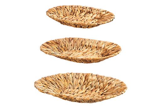 Набор 3 плетеных корзин 37*30*5,5 см, 33*26*4,5 см, 28*22*4см, водный гиацинт - Elan gallery фото 3
