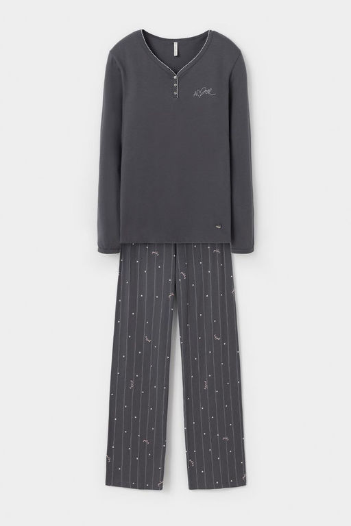 Е 20179/серый,полоски и сердечки пижама жен - Very neat фото 2