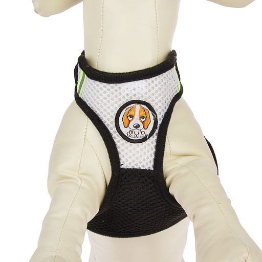 Шлейка регулируемая дышащая, светоотражающая, размер XL (ОШ 48-68; ОГ 58-72 см), чёрная - Пижон фото 3