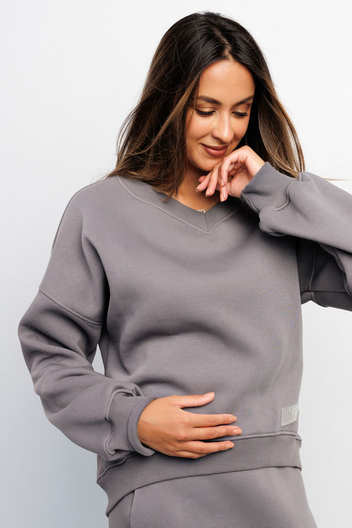 Свитшот худи оверсайз кофта с начесом 387LGR